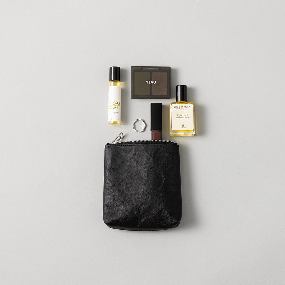 レザージップポーチ Zip pouch D S 黒 – kuros.style
