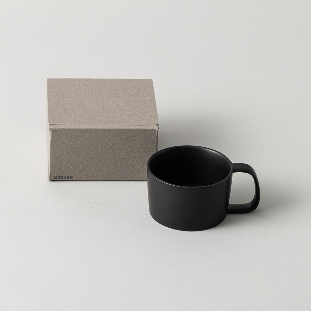 kuros'オリジナル釉薬】美濃焼 KONARE MUG マグカップ 黒 箱入り