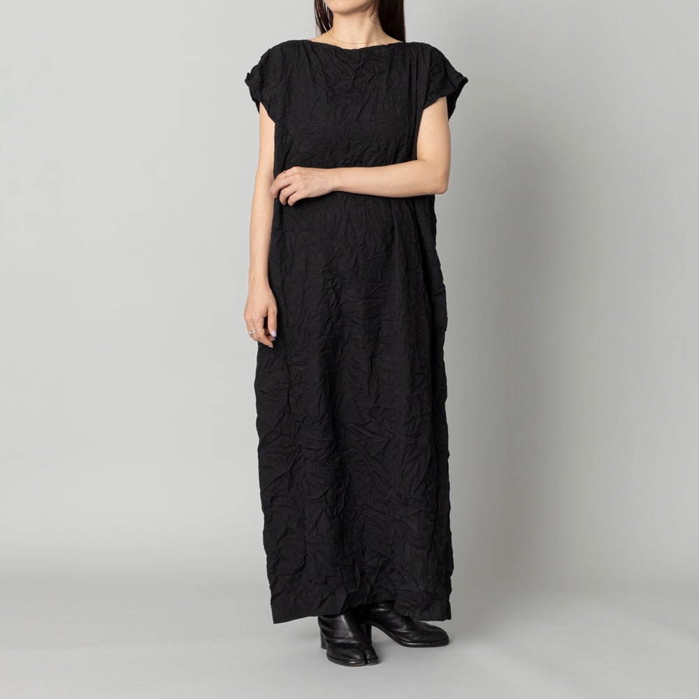 i'm here×kuros'別注品】UNFORM ワッシャープリーツ ワンピース 黒