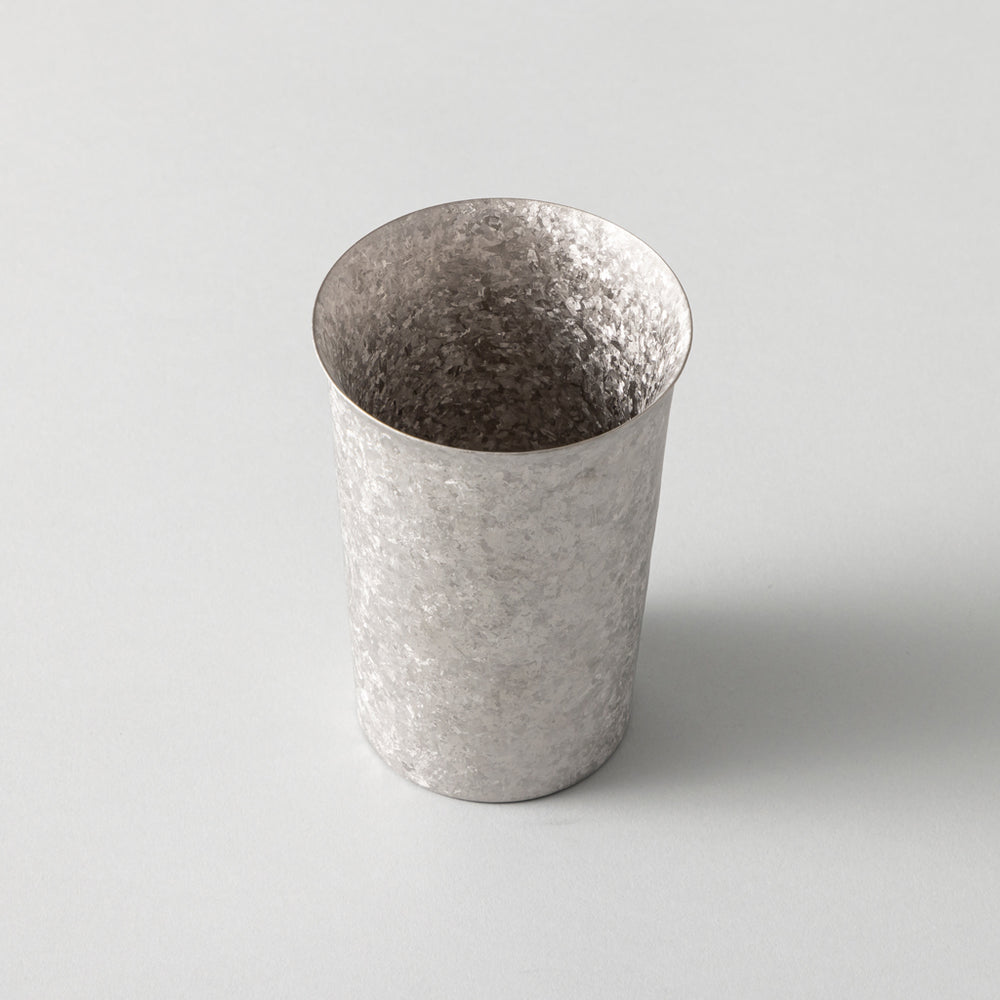 kuros'オリジナル】チタン二重タンブラー 窯創り 広口小 シルバー