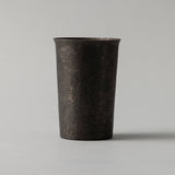 【kuros'オリジナル】チタン二重タンブラー GUNMETA 広口小 黒 300ml 桐箱入り
