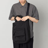ふかふか塩縮ナイロン 2WAYショルダーバック 黒