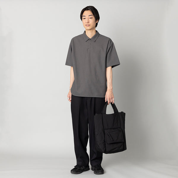 ふかふか塩縮ナイロン 2WAYショルダーバック 黒