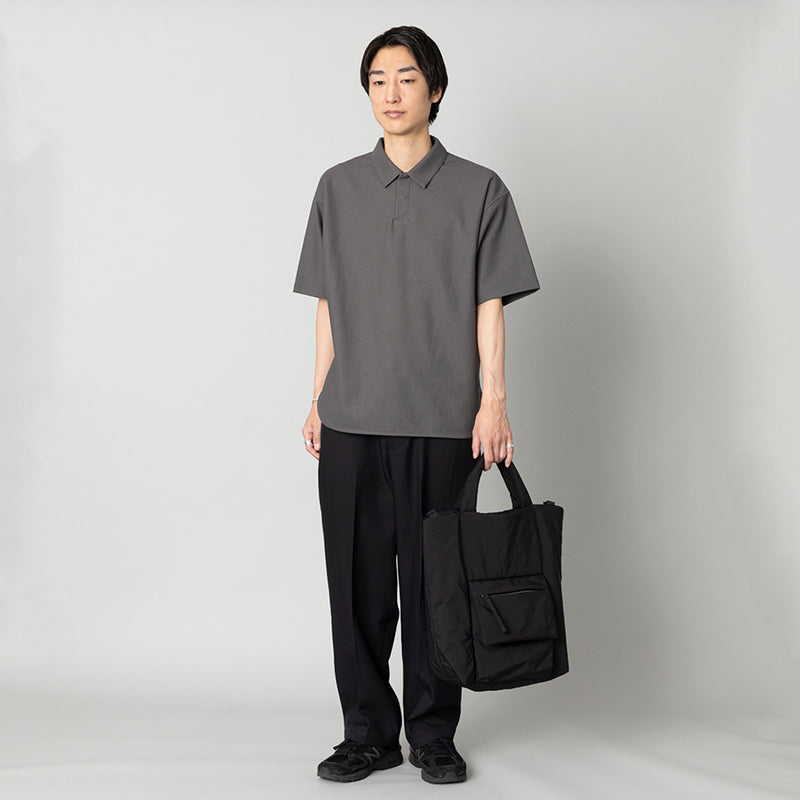 ふかふか塩縮ナイロン 2WAYショルダーバック 黒