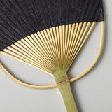丸亀うちわ 小判型 雲竜 黒