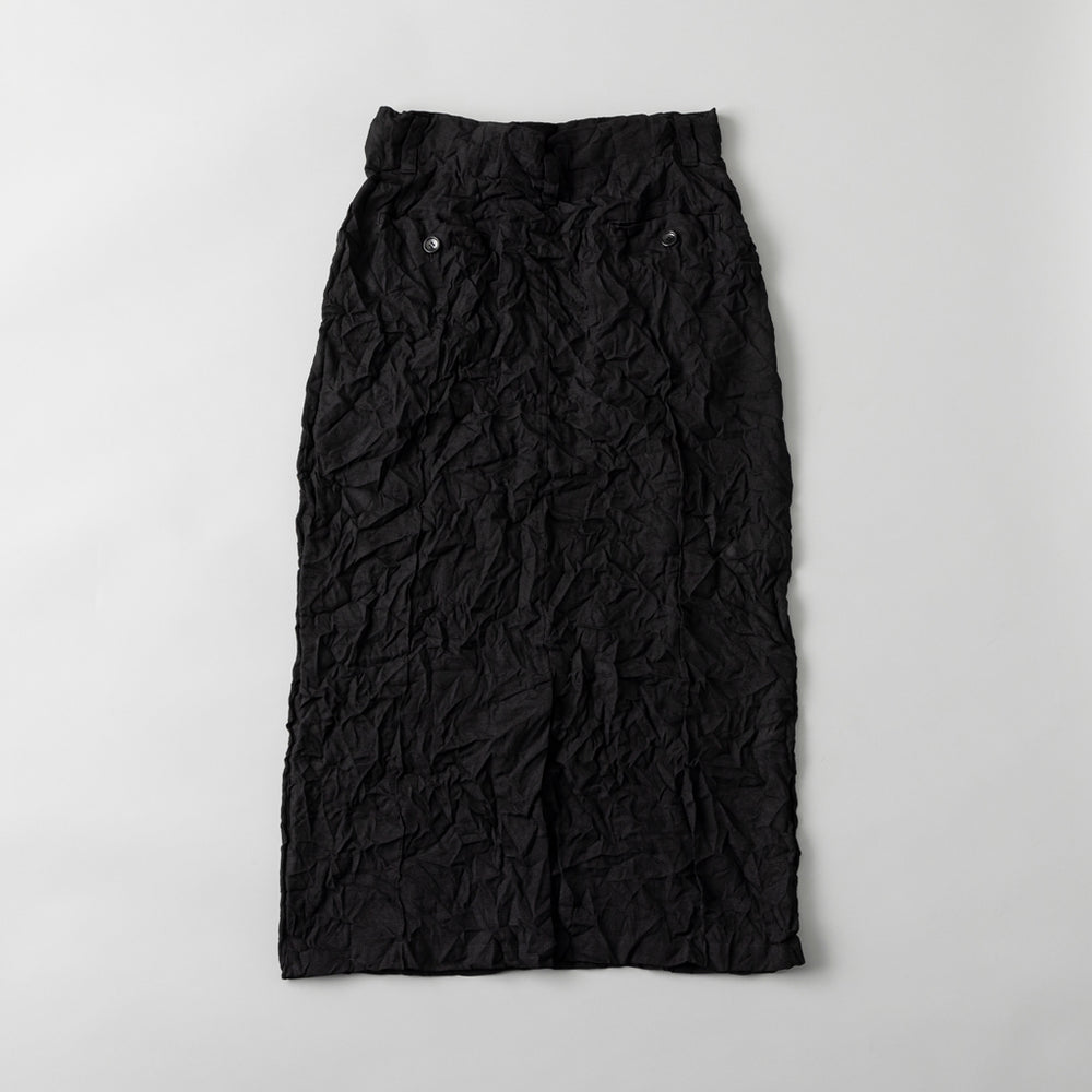 i'm here×kuros'別注品】UNFORM ワッシャープリーツ スカート 黒