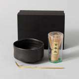 【kuros'オリジナル】抹茶ギフトセット 筒型 黒 箱入り