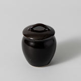 益子焼 壺 黒釉薬