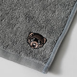 【kuros’オリジナル】ふんわり甘撚り 刺繍 バスタオル Ⅱ　今治産