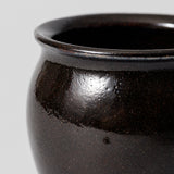 益子焼 壺 黒釉薬