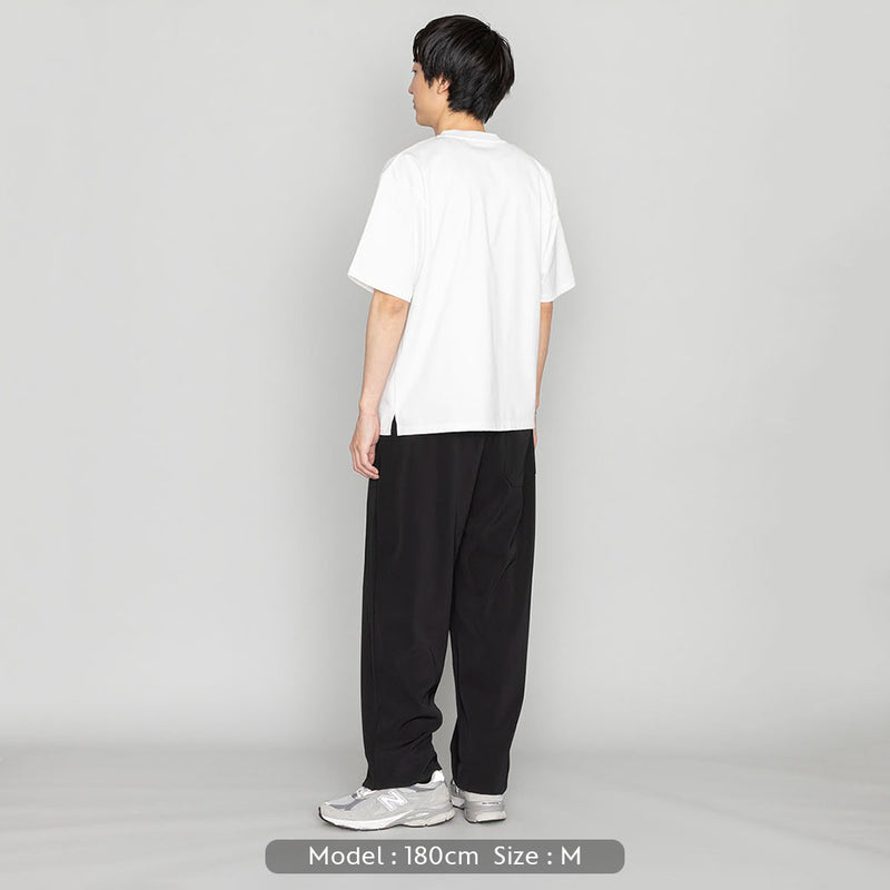 【接触冷感 | ドライタッチ】ポリエステルツイルワイドパンツ  | メンズ 黒