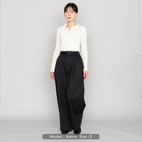 mono-kuros' タックワイドチノパンツ | 綿100％ ユニセックス 黒