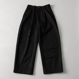 mono-kuros' タックワイドチノパンツ | 綿100％ ユニセックス 黒