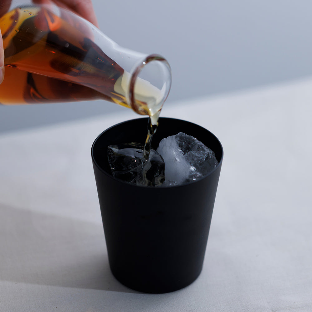 ☆X'mas タグ対象>江戸の薄硝子 ロックグラス ブラックマット ペア