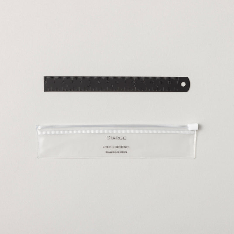 BRASS STRAIGHT RULER 真鍮直線定規 15cm 黒