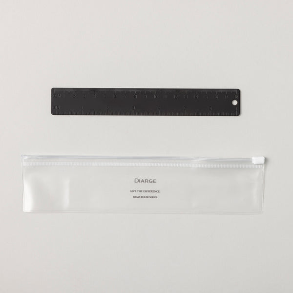 BRASS STRAIGHT RULER 真鍮直線定規 18cm 黒