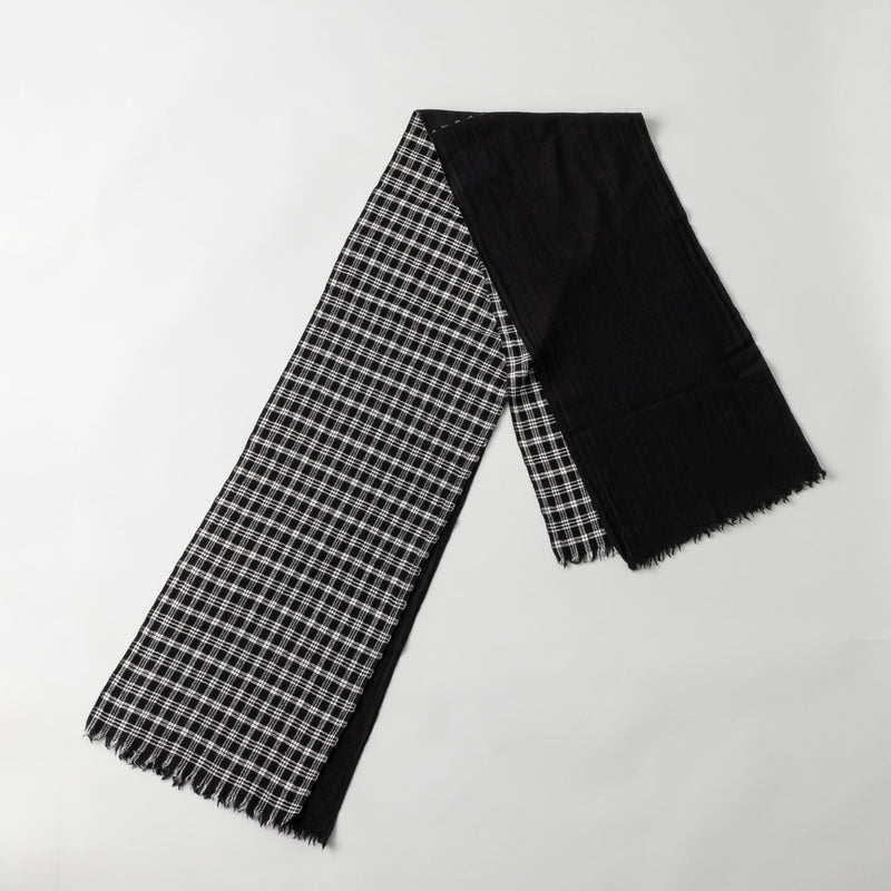 チェック柄やわらか2重織りストール ｜ウール 軽量 日本製