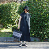 《フェア対象》【OJO DE MEX×kuros'別注】Plastico CAGO Tote Regular ROMBO ブラック×ホワイト M