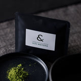 【kuros'オリジナル】抹茶ギフトセット 筒型 黒 抹茶15g付 (箱入り)