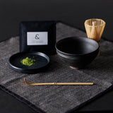 【kuros'オリジナル】抹茶ギフトセット 京型 黒 抹茶15g付 (箱入り)