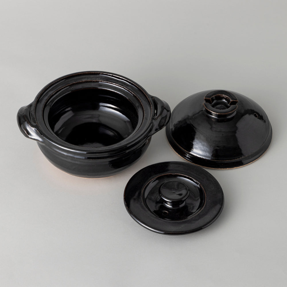 伊賀焼 飯炊釜 3合 黒飴釉薬 – kuros.style