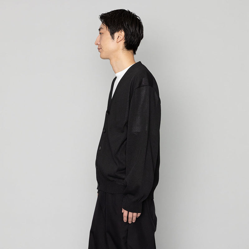 メンズ 和紙ニットカーディガン 黒