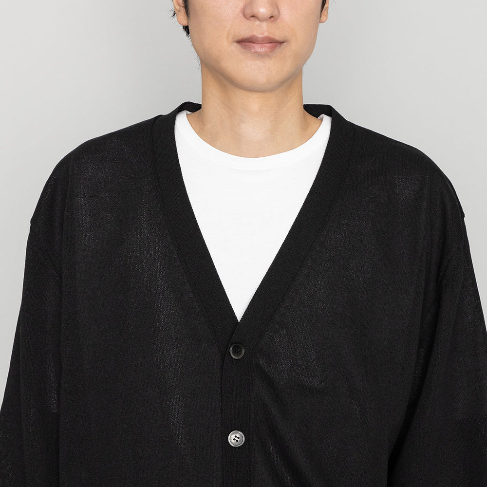 和紙ニットカーディガン 黒 – kuros.style