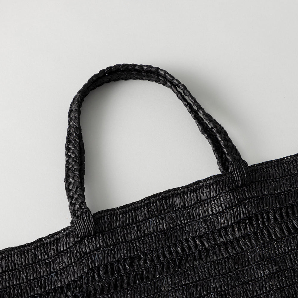 ONLINE限定】ラフィア ライントートバック 黒 L – kuros.style
