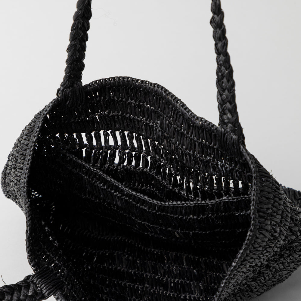 ラフィア ライントートバック 黒 M – kuros.style