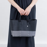 【OJO DE MEX×kuros'別注】Plastico CAGO Tote Chico LINE ブラック×ホワイト S