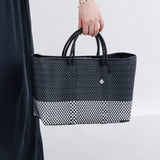 【OJO DE MEX×kuros'別注】Plastico CAGO Tote Chico LINE ブラック×ホワイト S