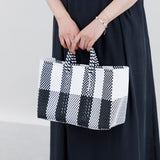 【OJO DE MEX×kuros'別注】Plastico CAGO Tote Chico CHECK ブラック×ホワイト S
