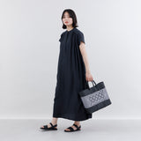 《フェア対象》【OJO DE MEX×kuros'別注】Plastico CAGO Tote Regular ROMBO ブラック×ホワイト M