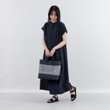 《フェア対象》【OJO DE MEX×kuros'別注】Plastico CAGO Tote Regular ROMBO ブラック×ホワイト M