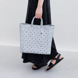 【OJO DE MEX×kuros'別注】Plastico CAGO Tote Regular ROMBO シルバー×ホワイト M