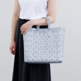 【OJO DE MEX×kuros'別注】Plastico CAGO Tote Regular ROMBO シルバー×ホワイト M