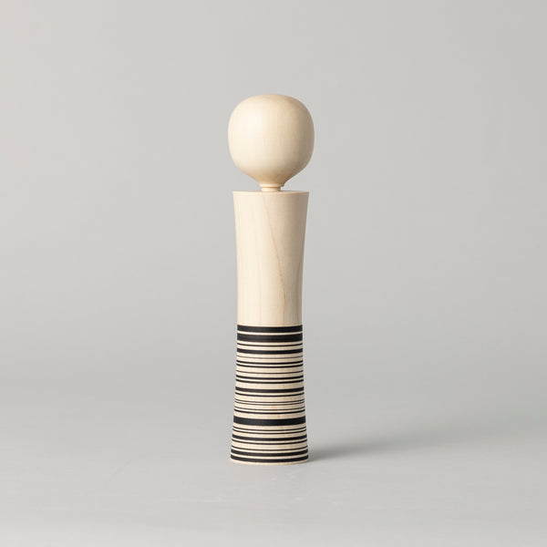 隈研吾 East Japan Project 鳴子こけし 防災 LED懐中電灯  黒ボーダー柄 箱入り