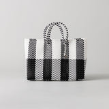 【OJO DE MEX×kuros'別注】Plastico CAGO Tote Chico CHECK ブラック×ホワイト S