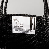 《フェア対象》【OJO DE MEX×kuros'別注】Plastico CAGO Tote Regular ROMBO ブラック×ホワイト M