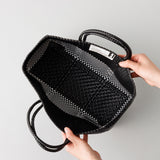 【OJO DE MEX×kuros'別注】Plastico CAGO Tote Chico LINE ブラック×ホワイト S