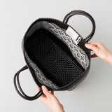 《フェア対象》【OJO DE MEX×kuros'別注】Plastico CAGO Tote Regular ROMBO ブラック×ホワイト M