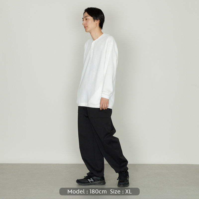 ソリッドダブルニットワイドベイカーパンツ ｜ストレッチ 日本製 ユニセックス