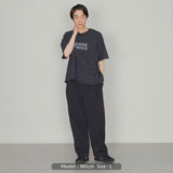LOGO S/S TEE-BLEACH｜綿100％ ユニセックス 黒