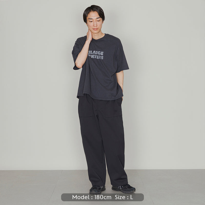 LOGO S/S TEE-BLEACH｜綿100％ ユニセックス 黒