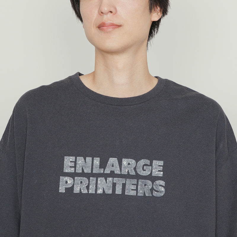LOGO S/S TEE-BLEACH｜綿100％ ユニセックス 黒
