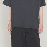 LOGO S/S TEE-BLEACH｜綿100％ ユニセックス 黒