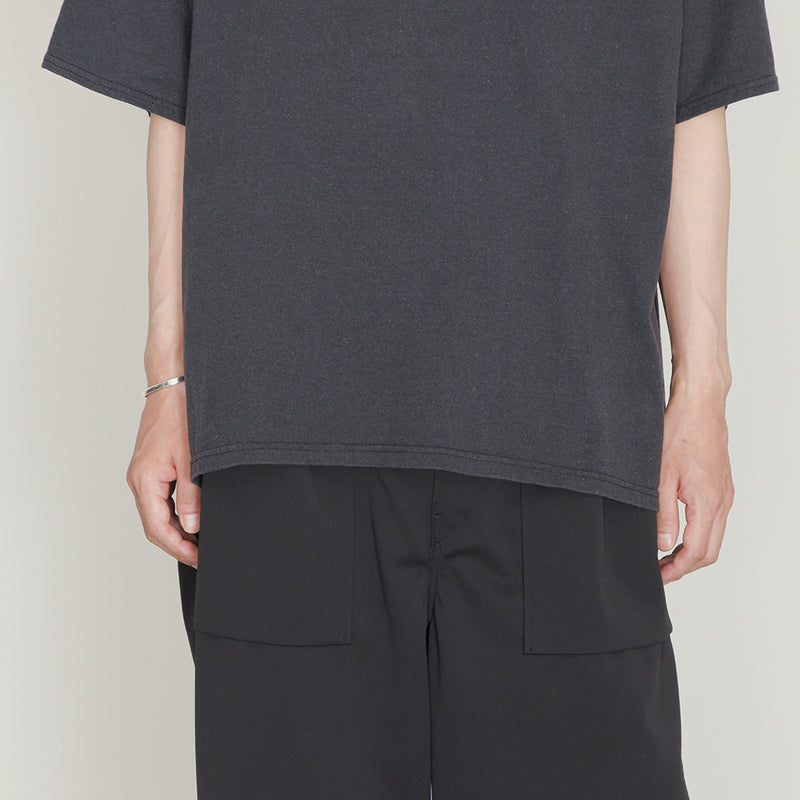 LOGO S/S TEE-BLEACH｜綿100％ ユニセックス 黒