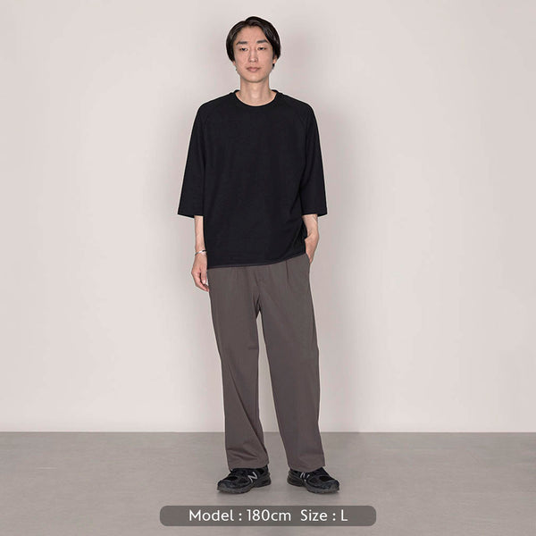 SEED STITCH KNIT TEE｜吸水速乾 ユニセックス  黒