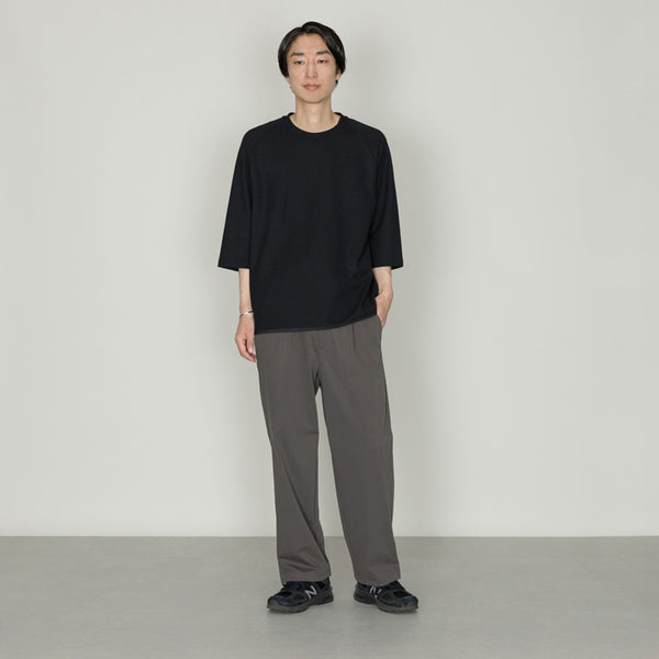 SEED STITCH KNIT TEE｜吸水速乾 ユニセックス  黒