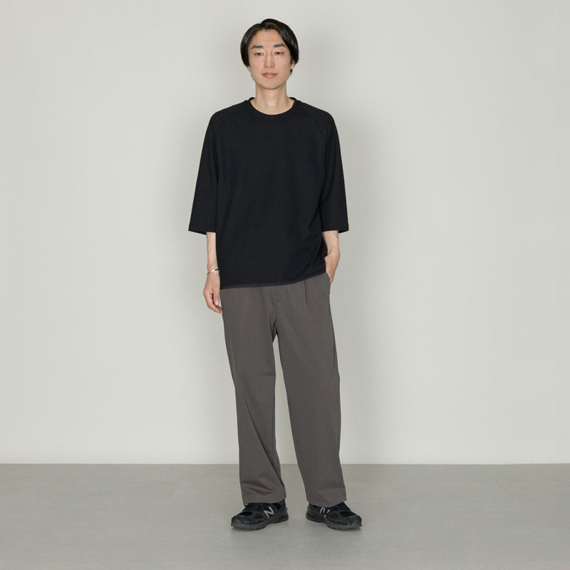 SEED STITCH KNIT TEE｜吸水速乾 ユニセックス  黒